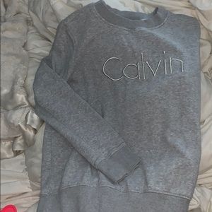 gray calvin klein crewneck sweatshirt
